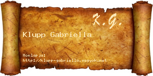 Klupp Gabriella névjegykártya